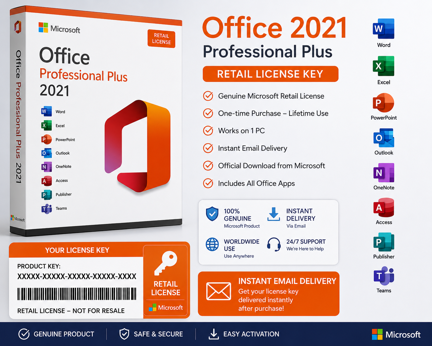 Office 2021 Professional Plus Retail License Key – Instant Email Delivery