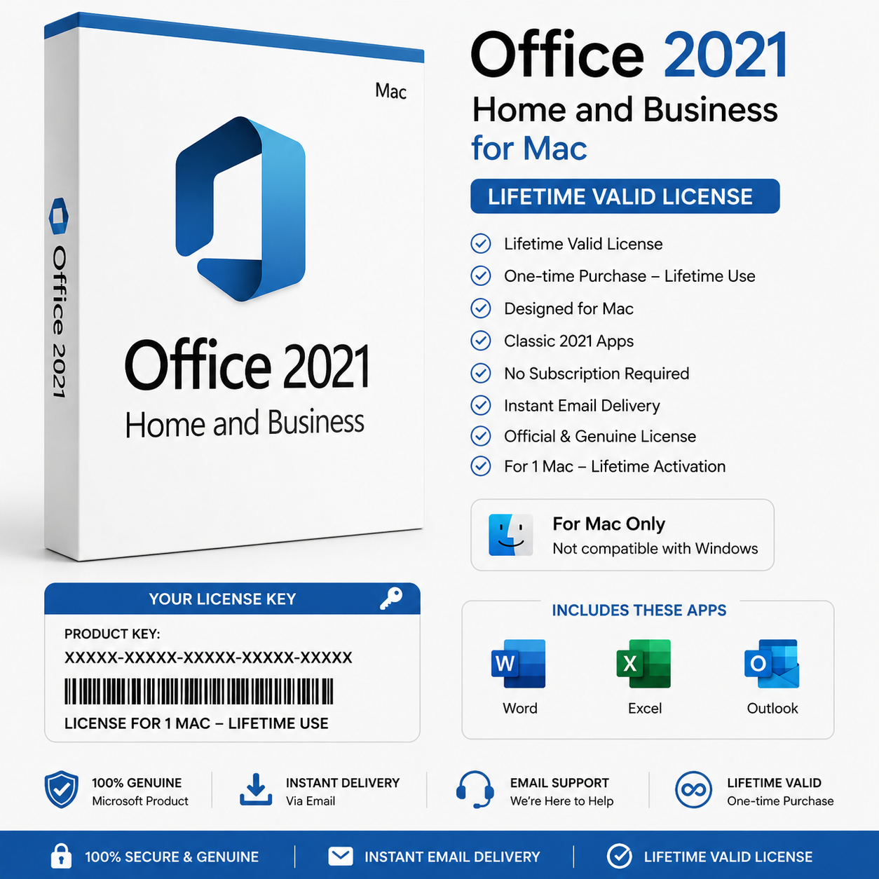 Office 2021 Home and Business for Mac- Lifetime Valid-